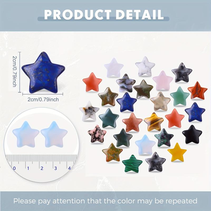 Assorted Star Crystal Worry Stone 2.03 cm Mini Crystal Stone Bag