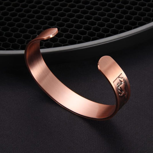 Men's Copper Magnetic Bangle Ultra Strength Magnets Large Adjustable Bracelet