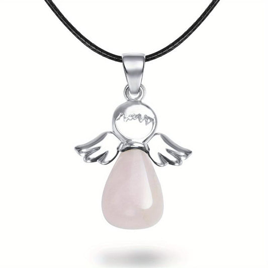 Angel Lucky Charm Gemstone Pendant Chakra Necklace Jewelry