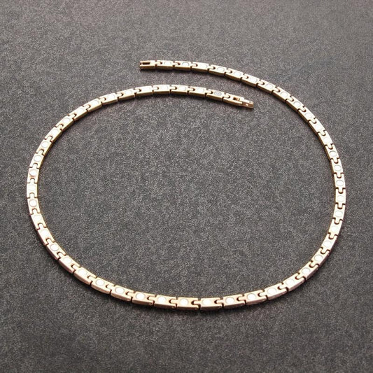 Women's Stainless Steel Magnetic Necklace - Adjustable Chain with Magnets
