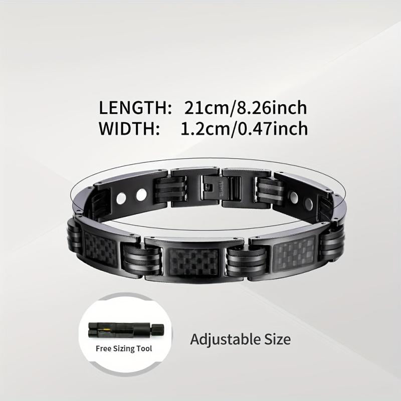 Men's Titanium Magnetic Bracelet Double Raw Magnetic Adjustable