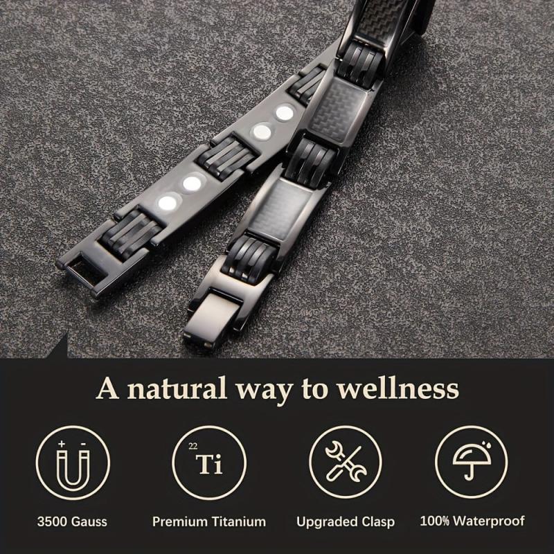 Men's Titanium Magnetic Bracelet Double Raw Magnetic Adjustable