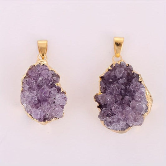 Heart Shaped Amethyst Crystal Pendant Necklace