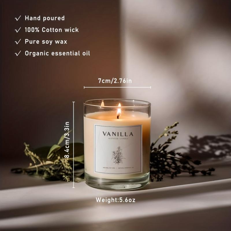 1pc 5 6 Oz Vanilla Aromatherapy Candle Jar Gift