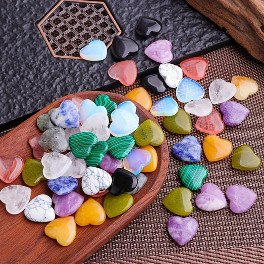 Random Heart Crystals Stones Healing Crystal Palm Love Shaped Gemstones Set
