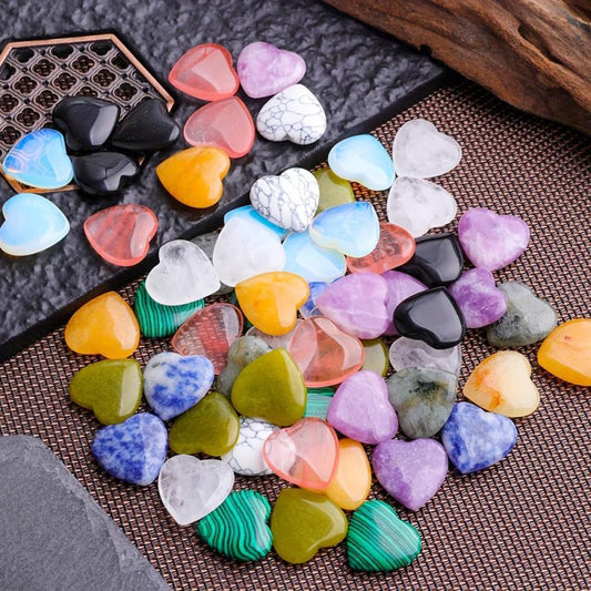 Random Heart Crystals Stones Healing Crystal Palm Love Shaped Gemstones Set