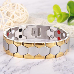 Men's Titanium Steel Magnetic Bracelet Ultra Strength Magnets Adjustable Length