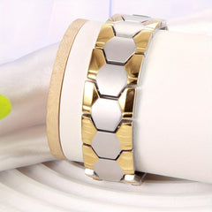 Men's Titanium Steel Magnetic Bracelet Ultra Strength Magnets Adjustable Length