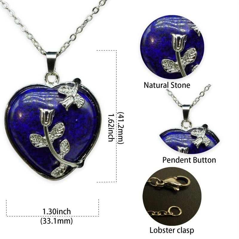 Leaf Heart Crystal Healing Pendant Necklace