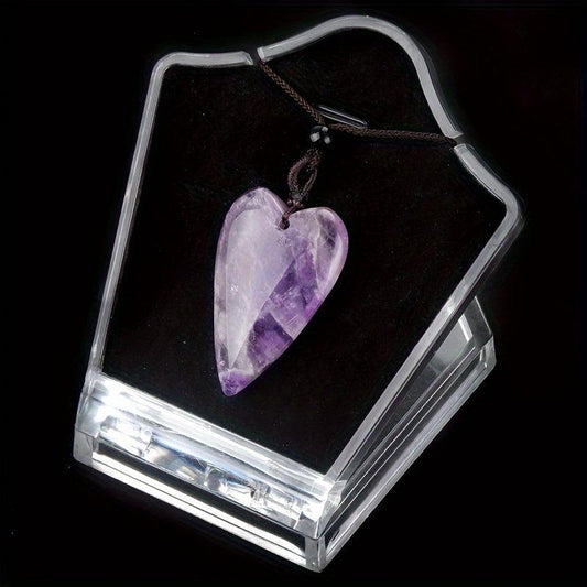 40mm Agate Stone Heart Crystal Pendant Necklace Natural Quartz Stone Pendant