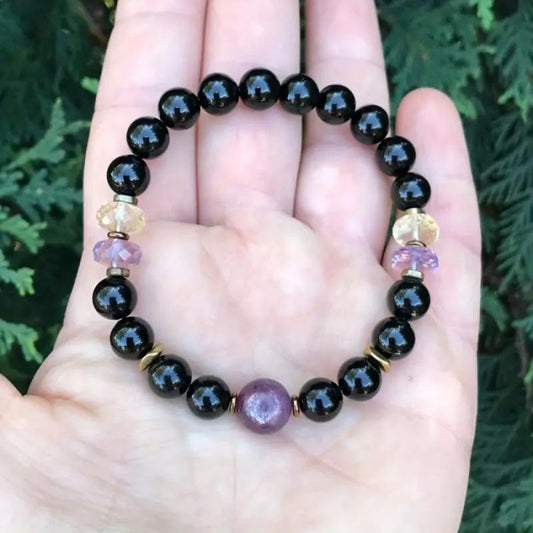 Empath Protection Bracelet Citrine Amethyst Holiday Gift
