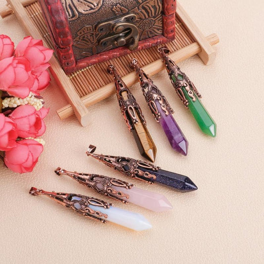 Natural Crystal Stone Necklace Enhance Psychic Abilities & Boost Energy