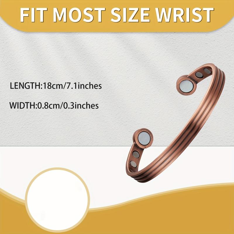 Adjustable Pure Copper Magnetic Bracelet for Men Women