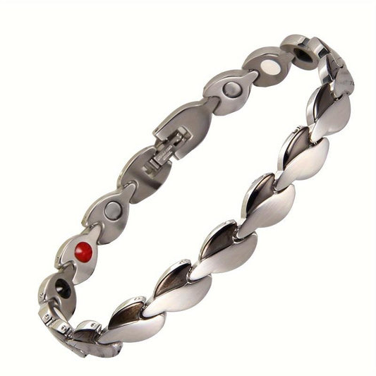 Women's Magnetic Love Heart Bracelet Titanium Steel Wristband Removal Tool Chris