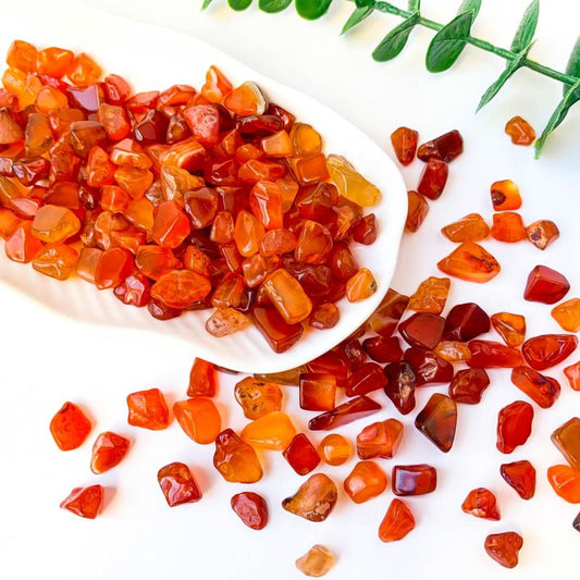 Red Agate Crystal Chips Polished Stones for Jewelry Making Garden Decor