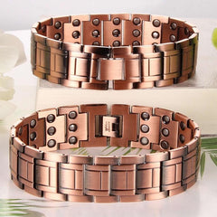 Men's 3X Strength Copper Magnetic Bracelet, Pure Copper, 3 Row Neodymium Magnets