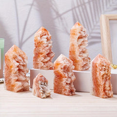 Natural Red Crystal Healing Stone Raw Sanding Column