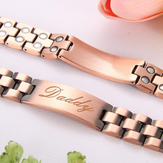 Men's Copper Magnetic Bracelet Double Row Magnets