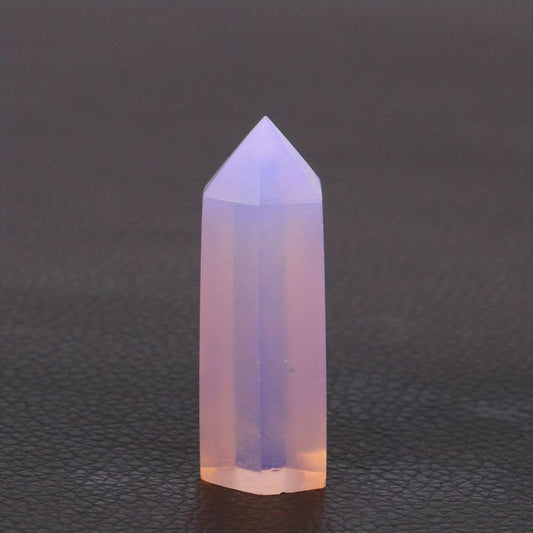 Pink Opal Crystal Tower Obelisk Mineral Specimen for Home Decor Office