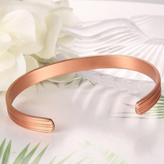Copper Magnetic Bangle Cuff Bracelet 3500 Gauss Adjustable for Women and Men