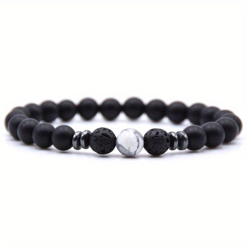 Frosted Stone Stretch Bead Bracelet Energy Yoga Meditation Bangle