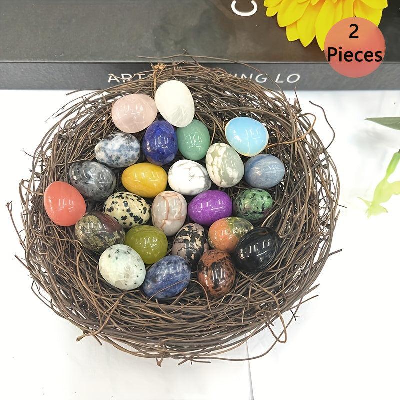 Natural Crystal Hollowness Eggs Stone Pendant for Anxiety Relief Meditation