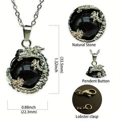 Pterosaur Dragon Crystal Healing Pendant Necklace Natural Quartz Stone
