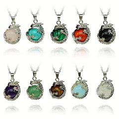 Pterosaur Dragon Crystal Healing Pendant Necklace Natural Quartz Stone