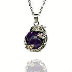 Pterosaur Dragon Crystal Healing Pendant Necklace Natural Quartz Stone