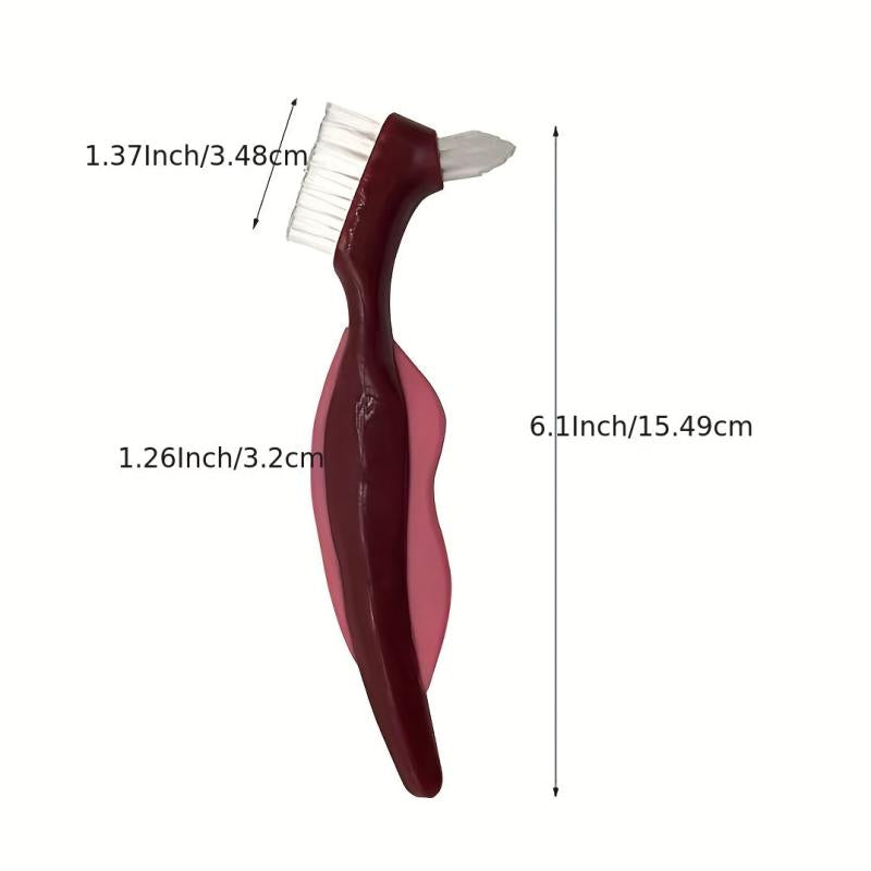 Denture Clean Toothbrush Layered Hard Bristles Dual Hard Bristle For False Teeth