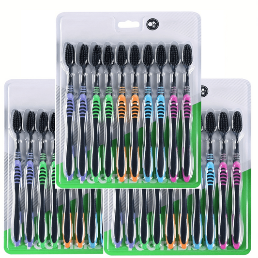10 Pack Soft Bristle Toothbrush Set for Family Oral Care