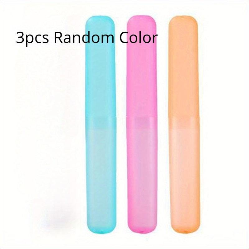 3pcs Portable Toothbrush Holder Traveling Camping Dust-proof Case