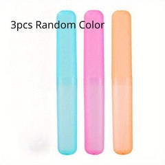 3pcs Portable Toothbrush Holder Traveling Camping Dust-proof Case