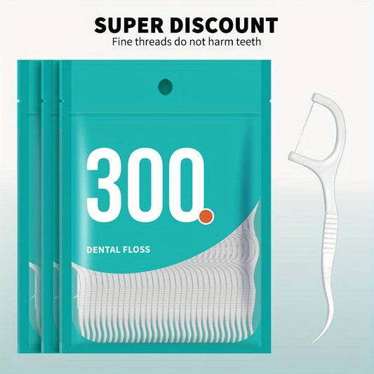 300pcs Dental Floss Picks Toothpick Cleaners Tooth Flossing Head
