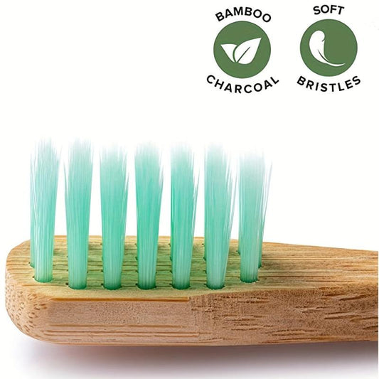 6pcs Bamboo Toothbrushes Soft Bristle Eco Friendly Natural Wooden Toothbrushes