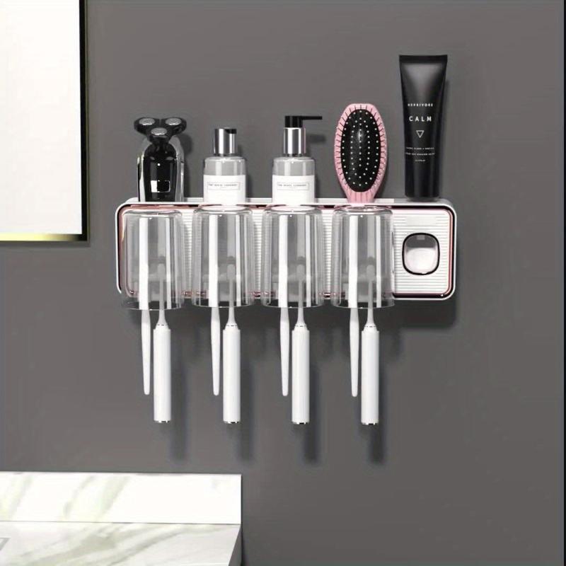 Toothpaste Dispenser & Brush Holder with Squeezer