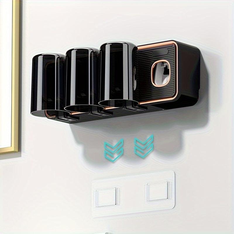 Toothpaste Dispenser & Brush Holder with Squeezer