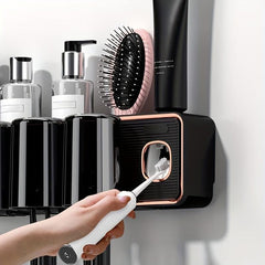 Toothpaste Dispenser & Brush Holder with Squeezer
