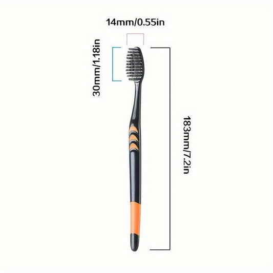 10pcs Bamboo Charcoal Bristle Toothbrushes for Sensitive Teeth