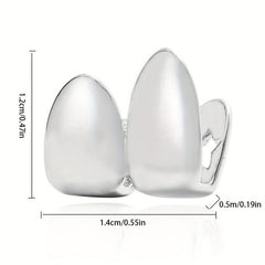 2pcs Plated Golden Silvery Teeth Grillz For Men Women Teeth Grillz