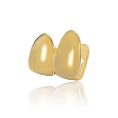 2pcs Plated Golden Silvery Teeth Grillz For Men Women Teeth Grillz