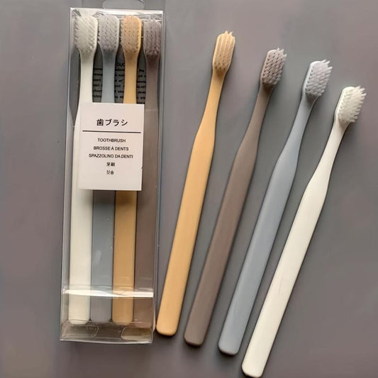 4pcs Japanese Macaron Toothbrush Soft Bristle Adult Small Disposable