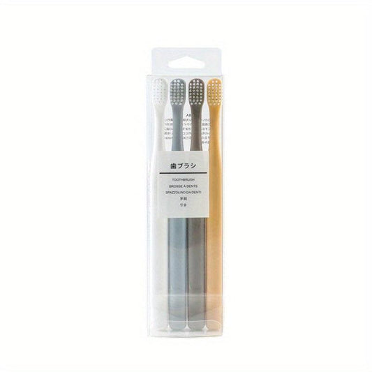 4pcs Japanese Macaron Toothbrush Soft Bristle Adult Small Disposable