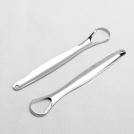 Stainless Steel Tongue Scraper Oral Care Tool - Reduce Bad Breath