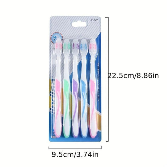 5pcs Manual Toothbrushes Extra Soft Bristles for Sensitive Teeth Gums