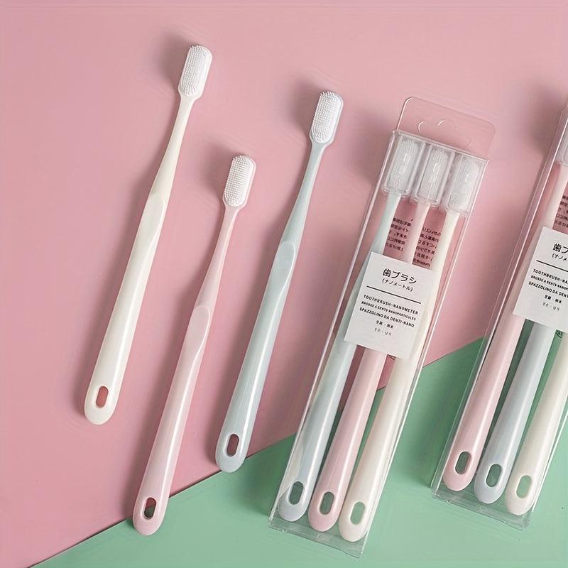 3-Pack Extra Soft Bristle Manual Toothbrushes for Sensitive Teeth Gums