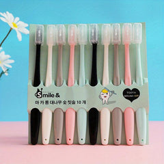 10pcs Macaron Travel Toothbrush Ice Cream Soft Bristle