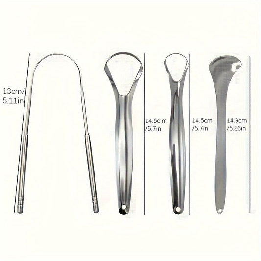 Stainless Steel Tongue Cleaner for Bad Breath - Oral Care Tool