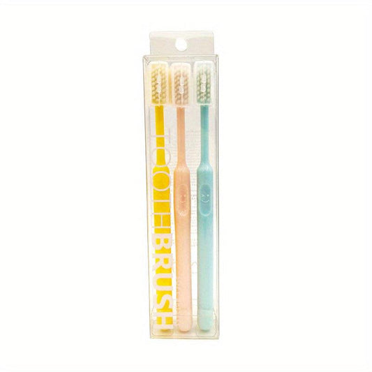 3pcs Soft Bristle Manual Toothbrushes for Sensitive Teeth Gums
