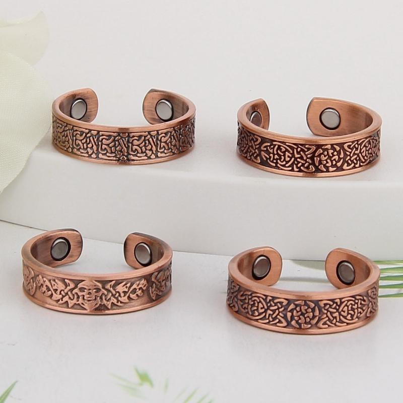 Copper Magnetic Ring for Men Women Adjustable Finger Ring